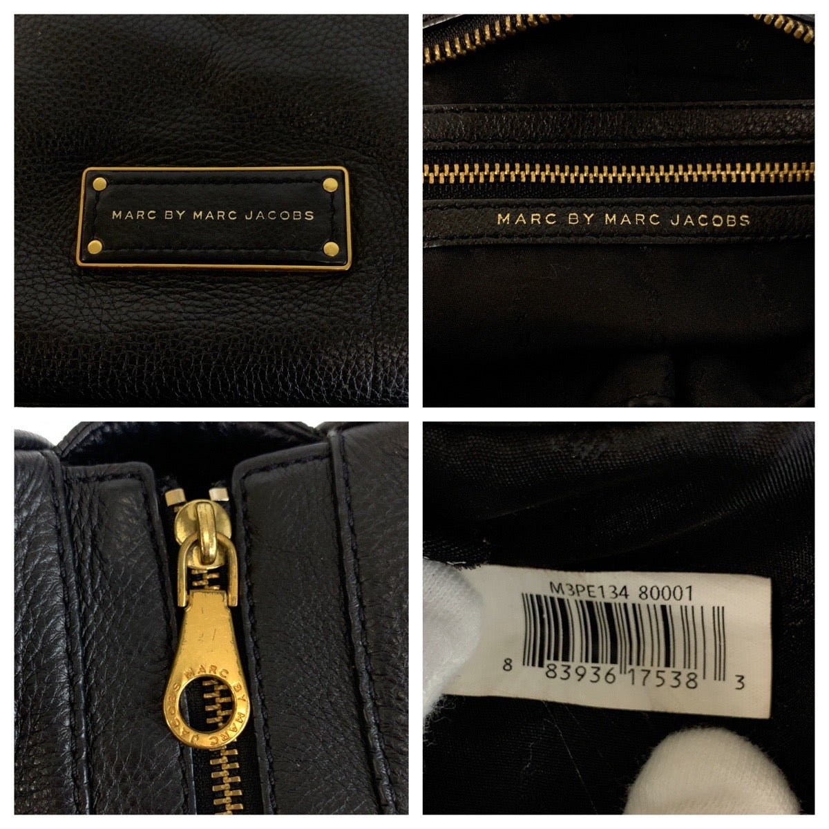 22707
MARC JACOBS マークジェイコブス ブラック 黒 ゴールド金具 レザー M3PE134 ハンドバッグ レディース AB9