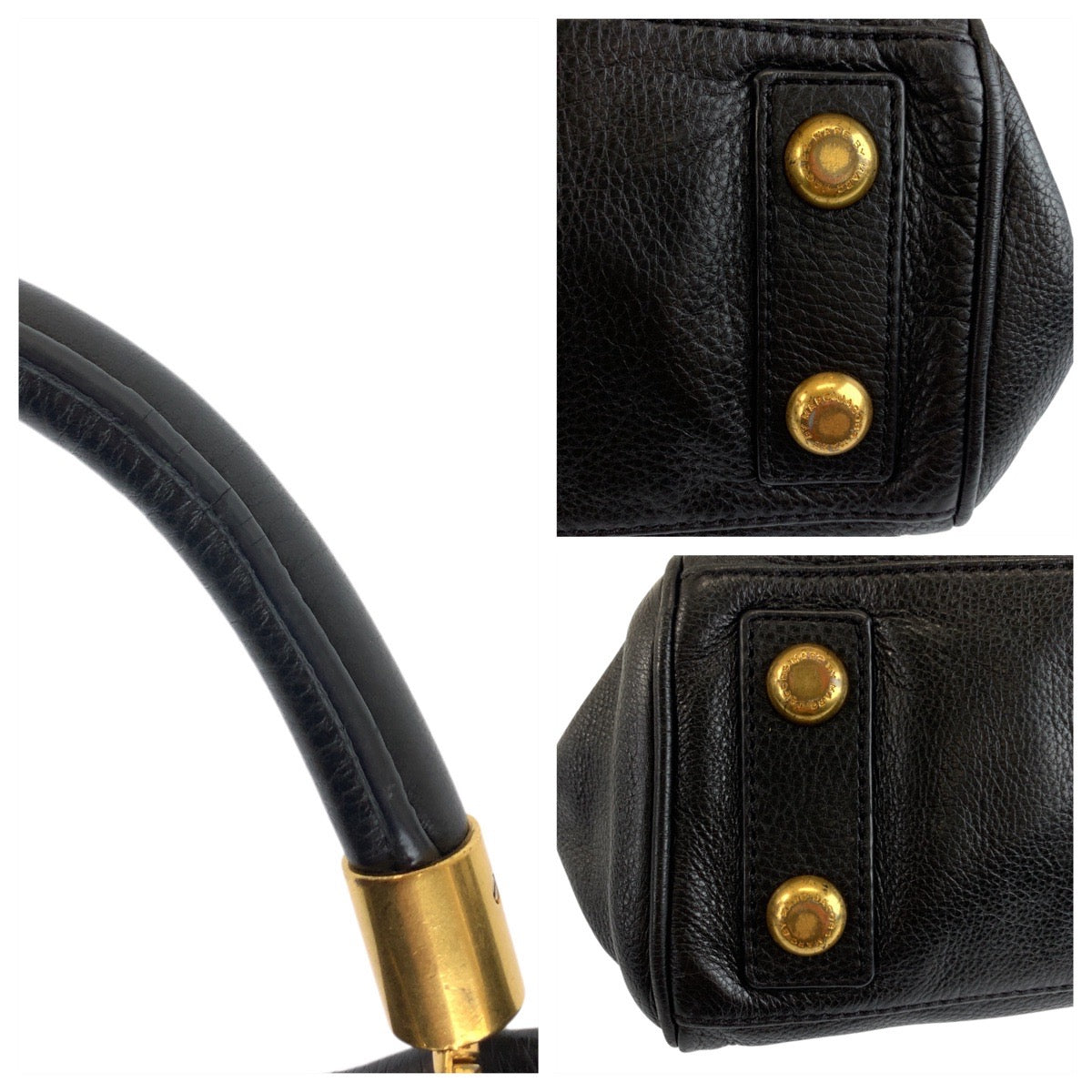 22707
MARC JACOBS マークジェイコブス ブラック 黒 ゴールド金具 レザー M3PE134 ハンドバッグ レディース AB9