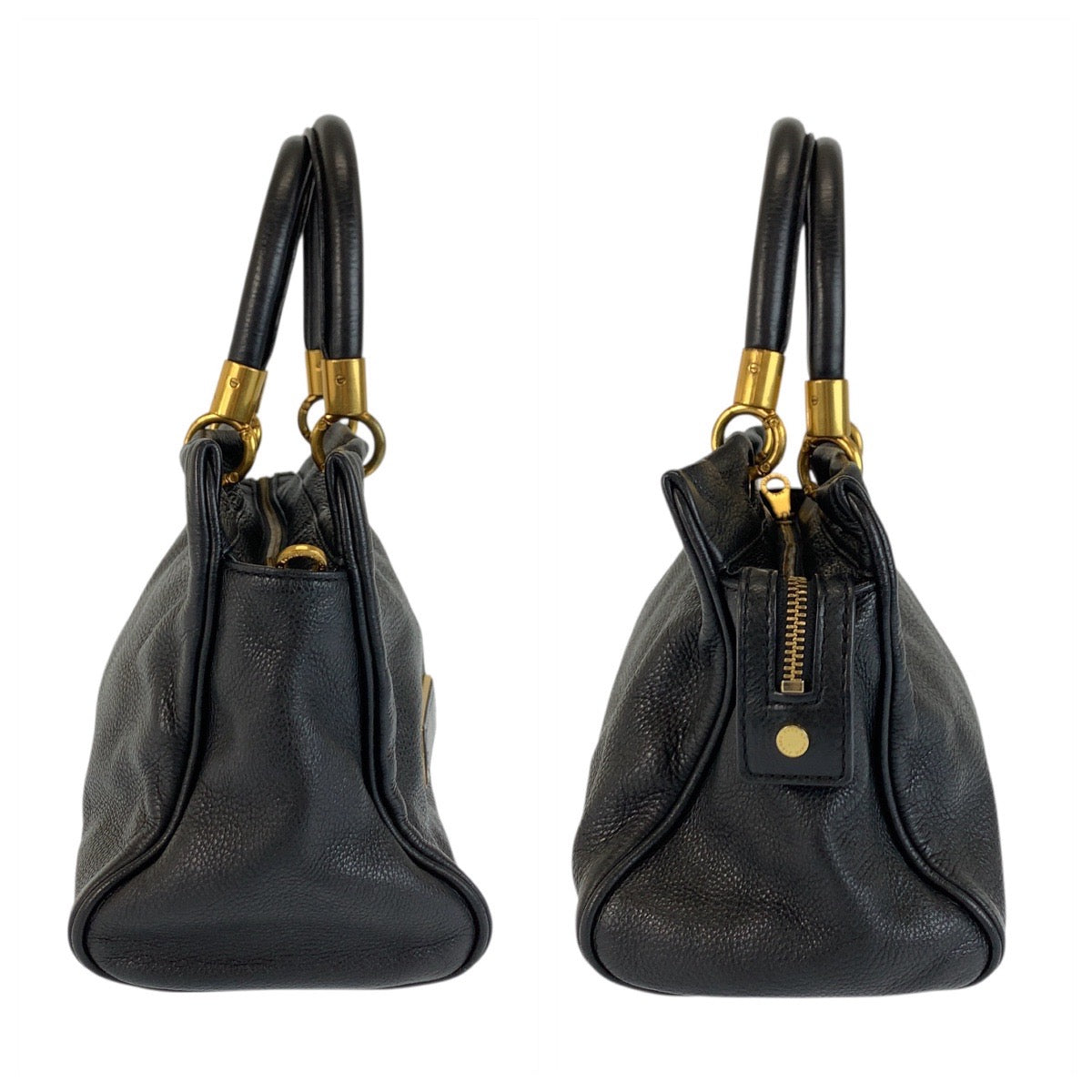 22707
MARC JACOBS マークジェイコブス ブラック 黒 ゴールド金具 レザー M3PE134 ハンドバッグ レディース AB9