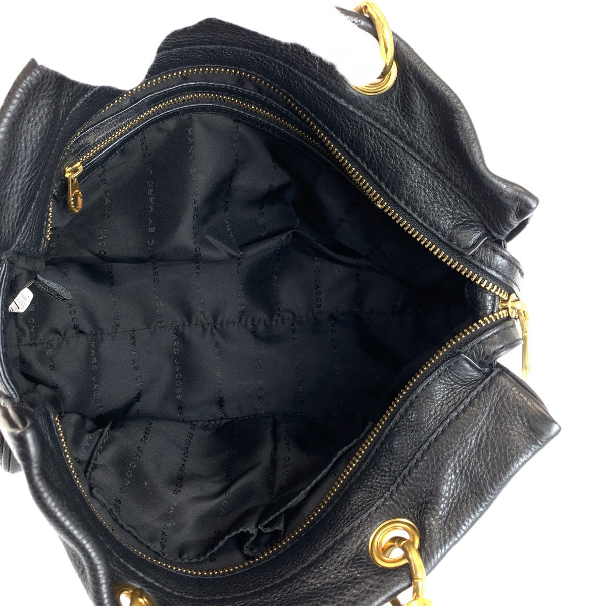22707
MARC JACOBS マークジェイコブス ブラック 黒 ゴールド金具 レザー M3PE134 ハンドバッグ レディース AB9