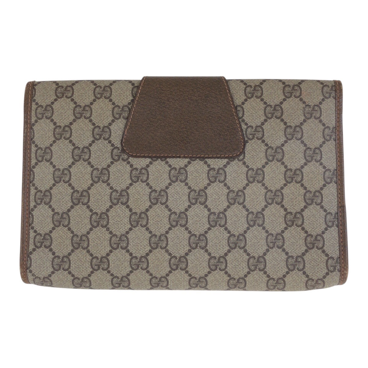 22709
GUCCI Gucci Vintage Sherry Line Beige Brown GG Supreme Canvas / Leather 89 01 030 Clutch Bag Second Bag Men's AB21