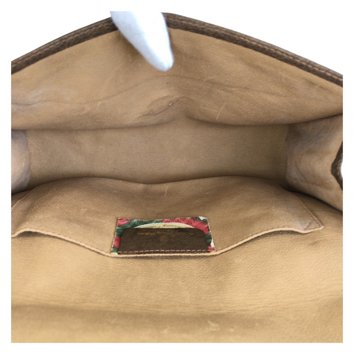 22709
GUCCI Gucci Vintage Sherry Line Beige Brown GG Supreme Canvas / Leather 89 01 030 Clutch Bag Second Bag Men's AB21