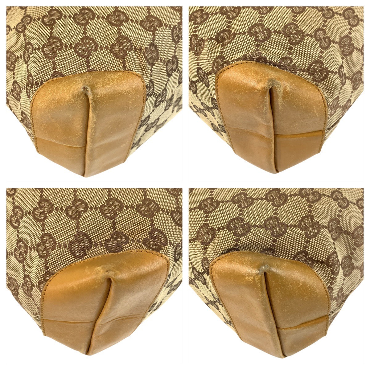 22711
GUCCI Sherry Line Beige Mustard GG Canvas / Leather 019 0401 Tote Bag Shoulder Bag Ladies AB21