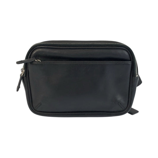 22712
COACH コーチ ブラック 黒 シルバー金具 レザー 5446 ボディバッグ ウエストバッグ バムバッグ レディース ABP14