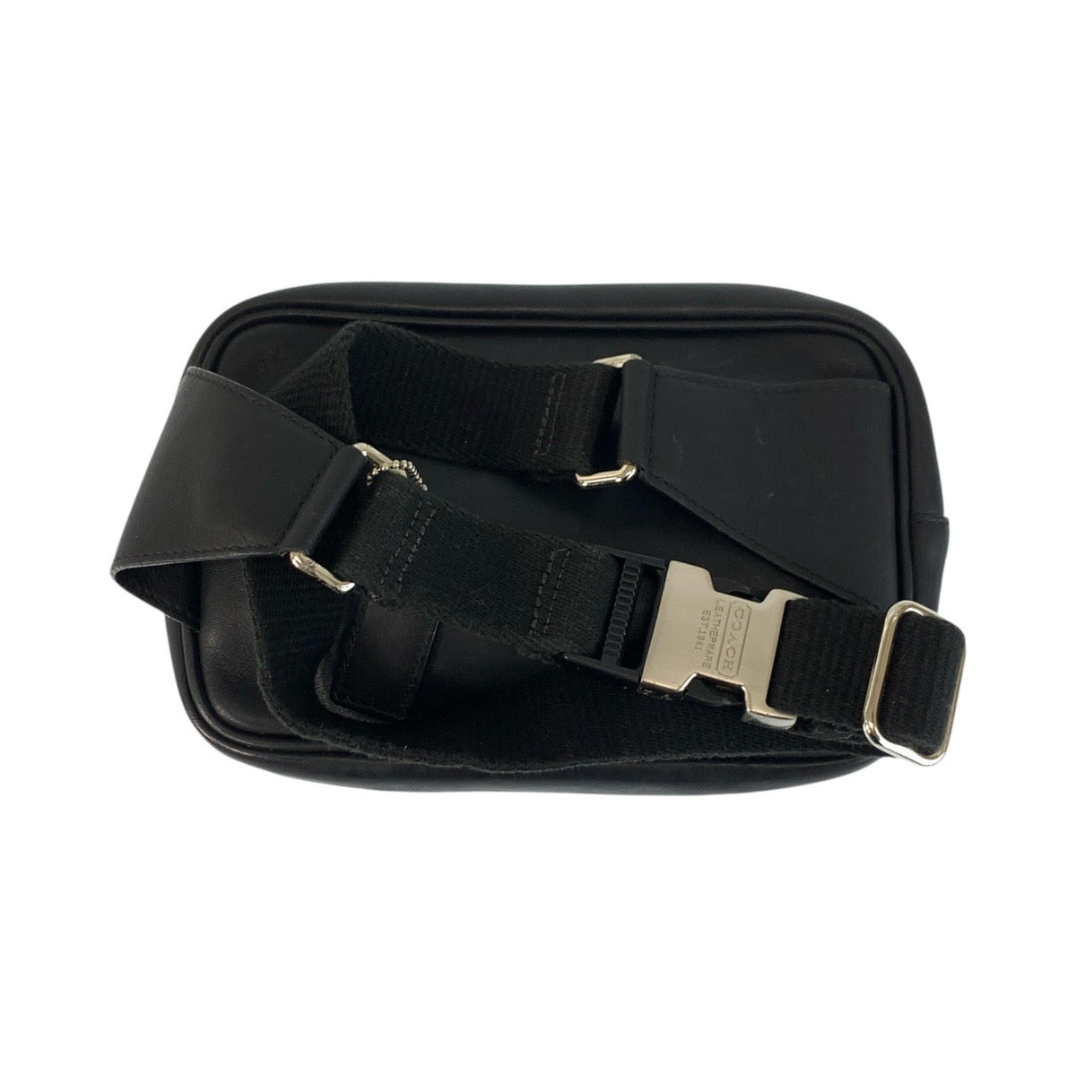 22712
COACH コーチ ブラック 黒 シルバー金具 レザー 5446 ボディバッグ ウエストバッグ バムバッグ レディース ABP14