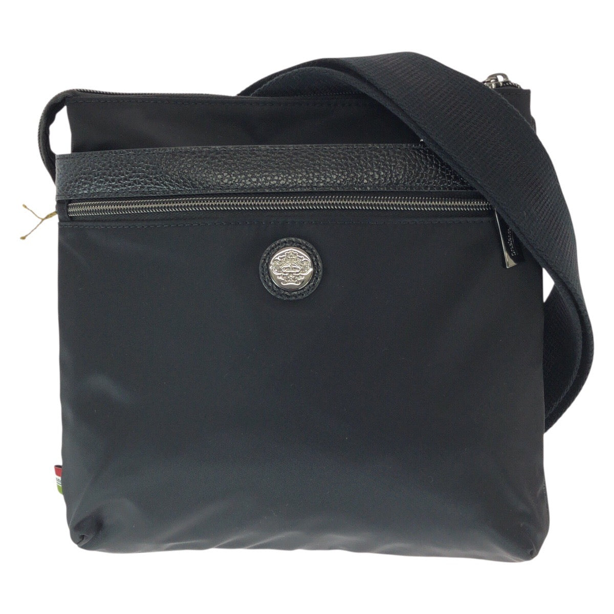 22716
Orobianco オロビアンコ ブラック 黒 ガンメタ金具 ナイロン / レザー 9154500-01 ショルダーバッグ メッセンジャーバッグ メンズ S16