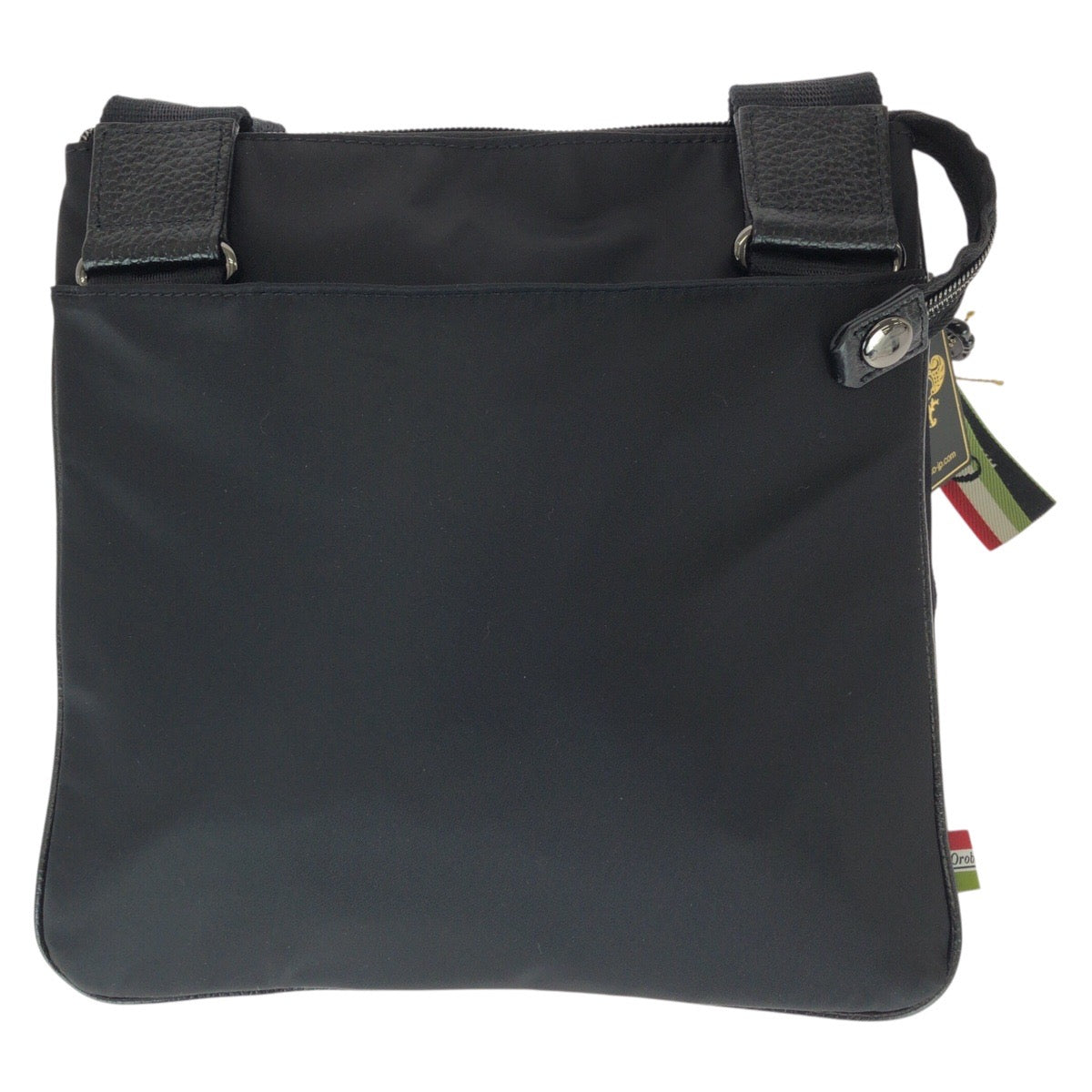 22716
Orobianco オロビアンコ ブラック 黒 ガンメタ金具 ナイロン / レザー 9154500-01 ショルダーバッグ メッセンジャーバッグ メンズ S16