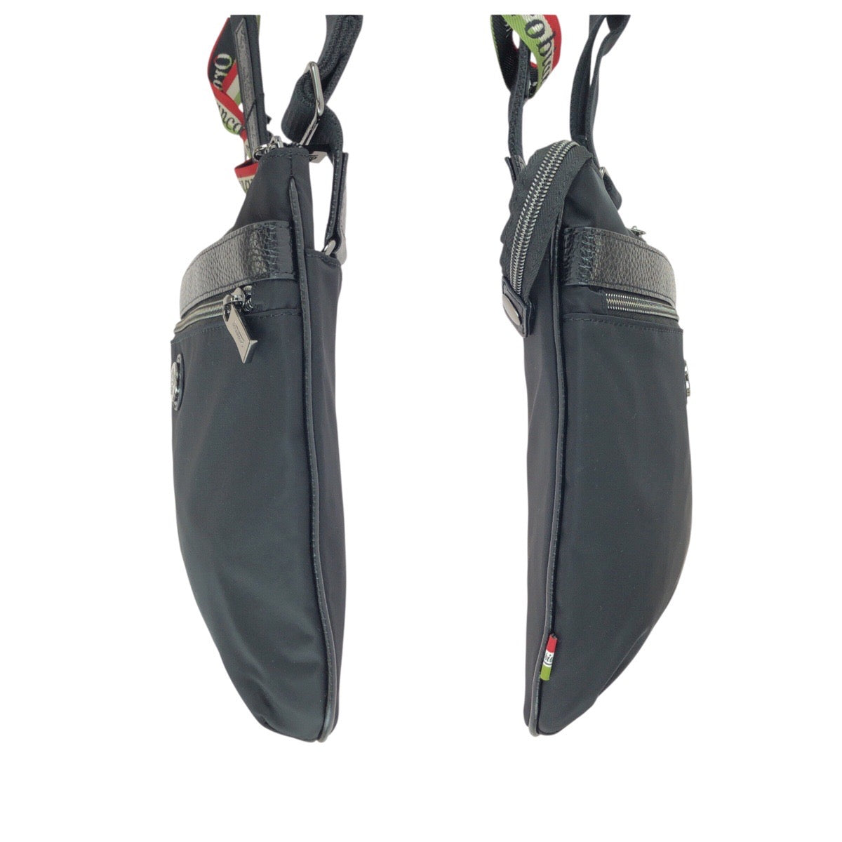 22716
Orobianco オロビアンコ ブラック 黒 ガンメタ金具 ナイロン / レザー 9154500-01 ショルダーバッグ メッセンジャーバッグ メンズ S16