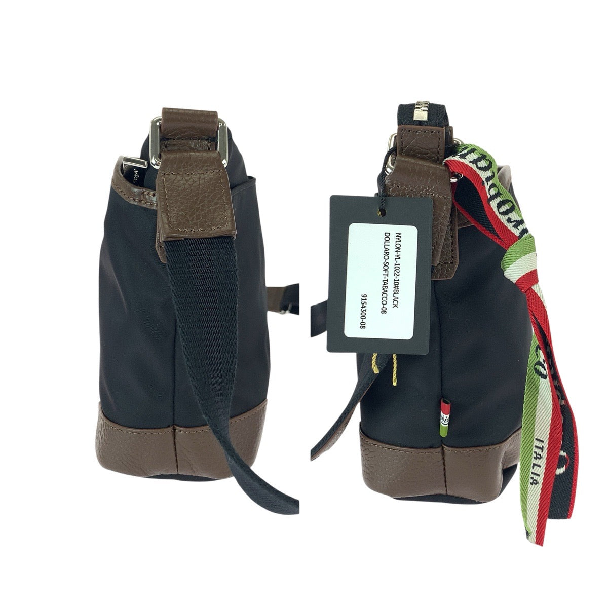 22717
Orobianco オロビアンコ SAC'S BAR限定 ブラック ブラウン シルバー金具 ナイロン / レザー 91543 ショルダーバッグ メッセンジャーバッグ メンズ S16