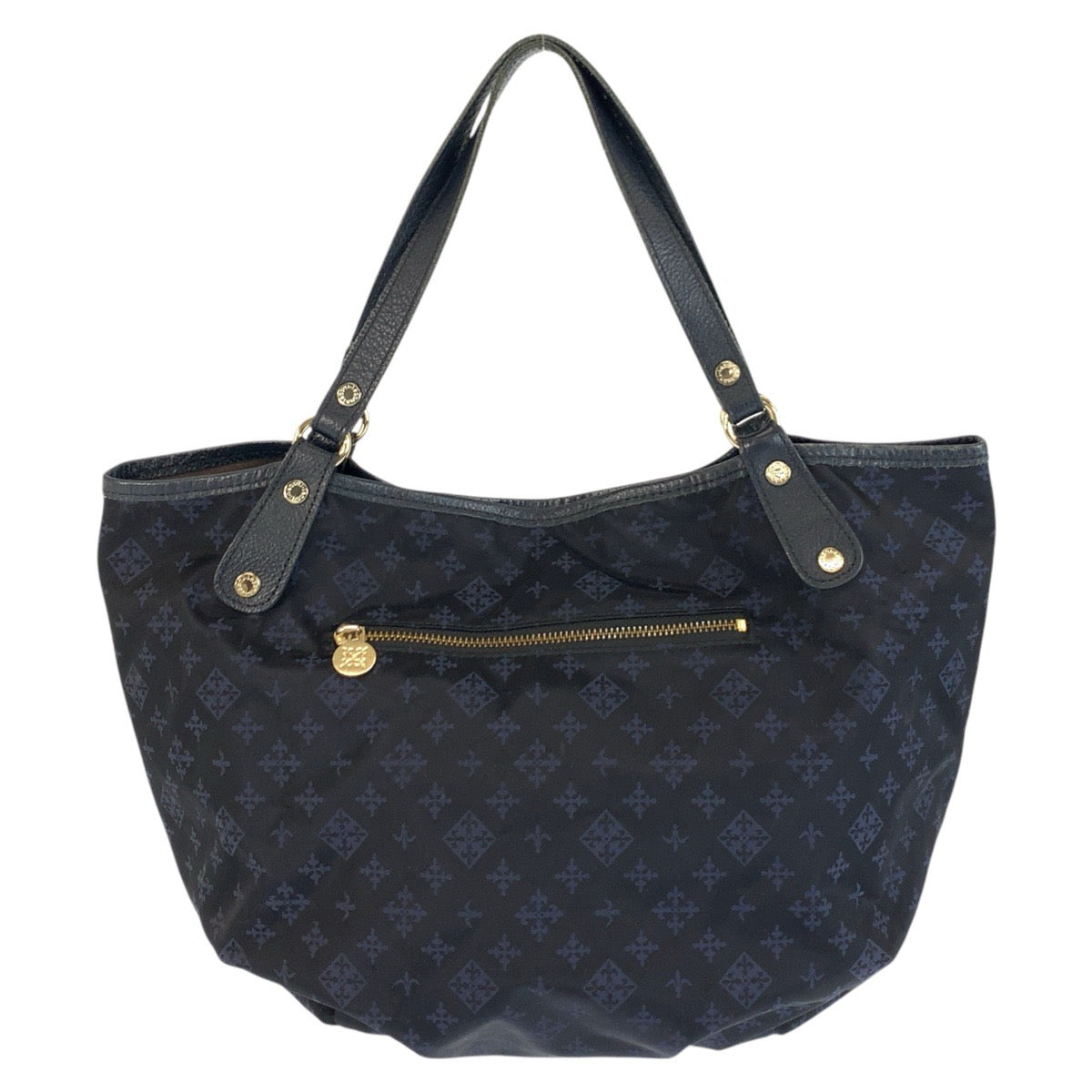 22718
russet Russet Black Navy Silver Hardware Nylon / Leather Tote Bag Shoulder Bag Ladies ABP14