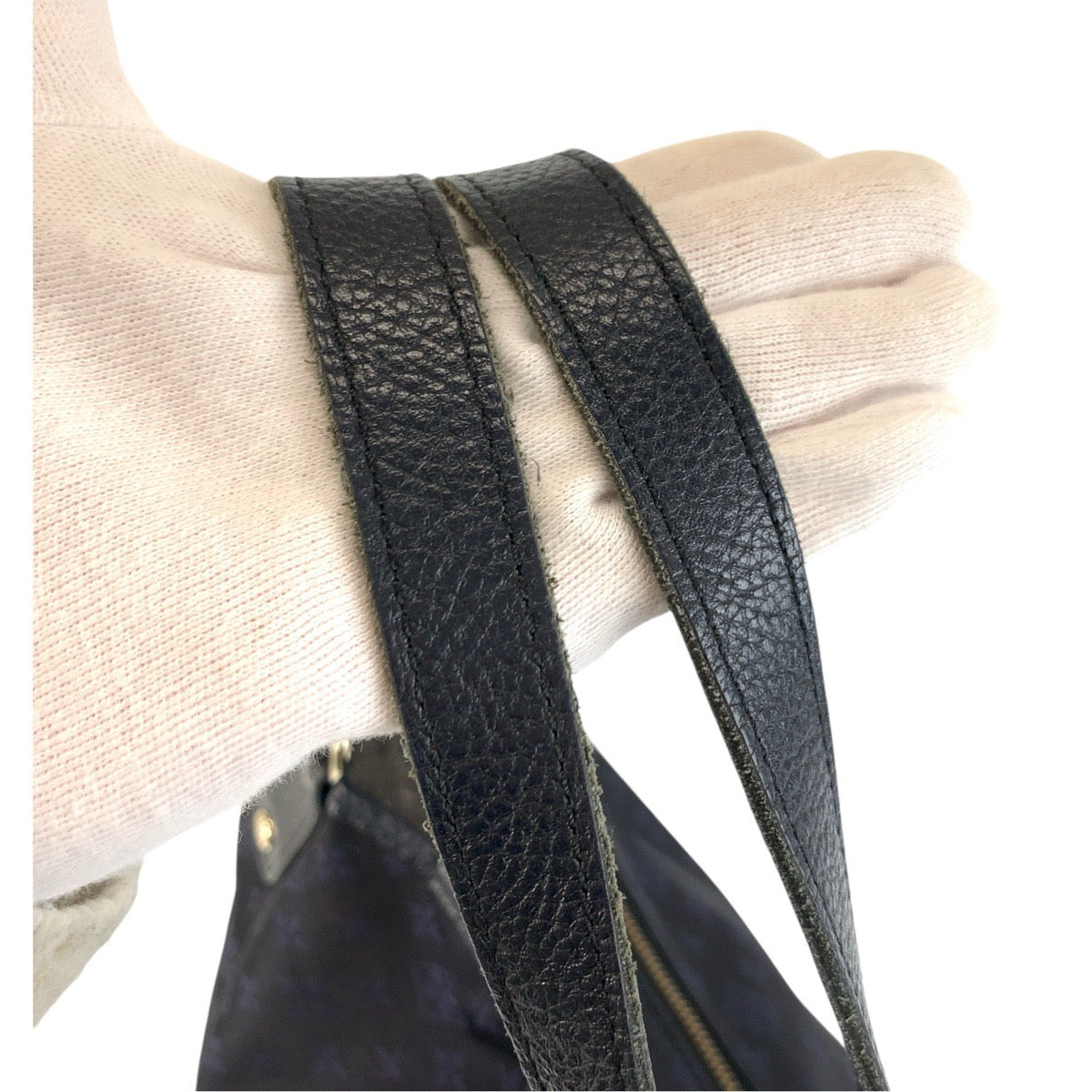 22718
russet Russet Black Navy Silver Hardware Nylon / Leather Tote Bag Shoulder Bag Ladies ABP14