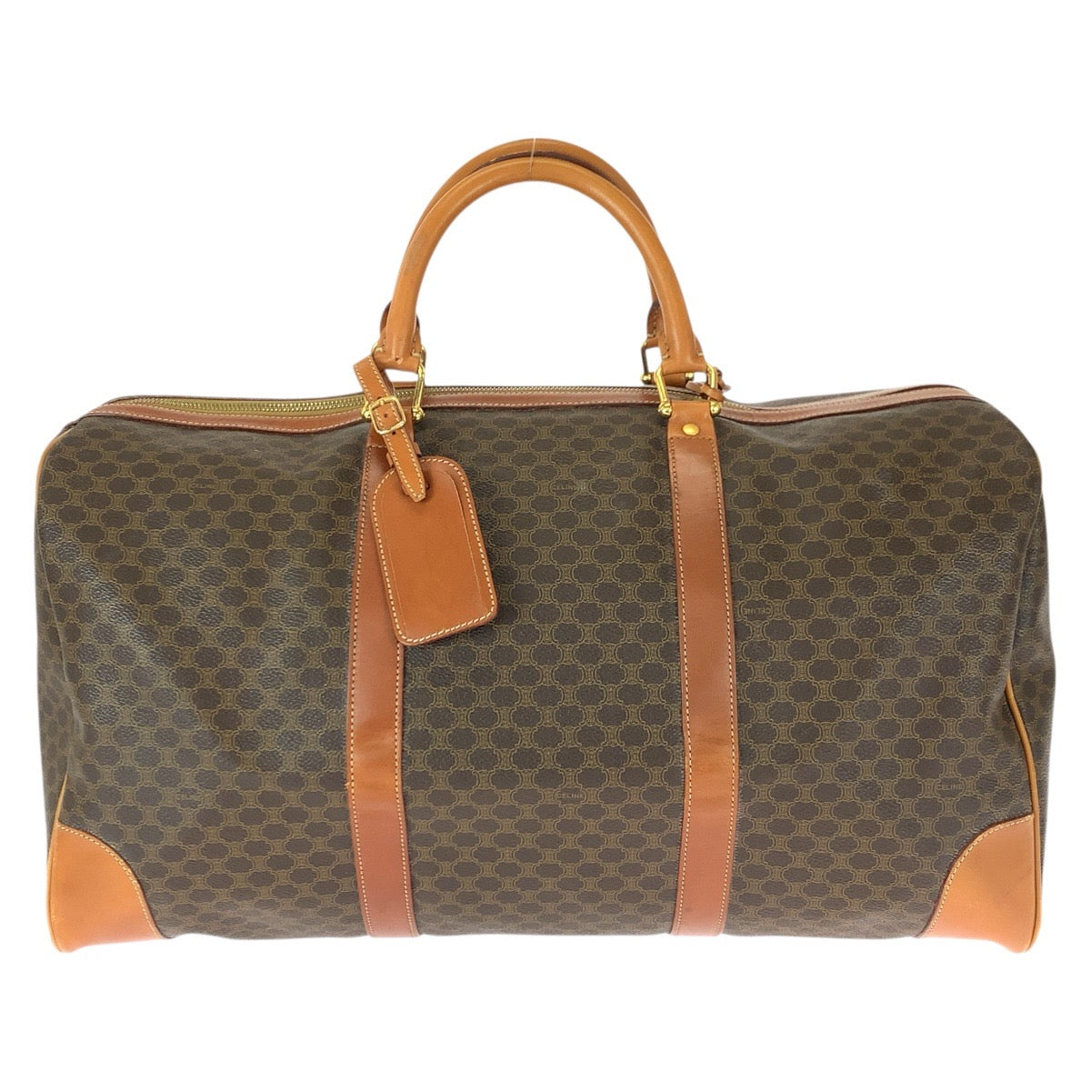 22719
CELINE セリーヌ ヴィンテージ マカダム ブラウン ゴールド金具 PVC / レザー MC98/2 ボストンバッグ 旅行バッグ 男女兼用 メンズ ABP35