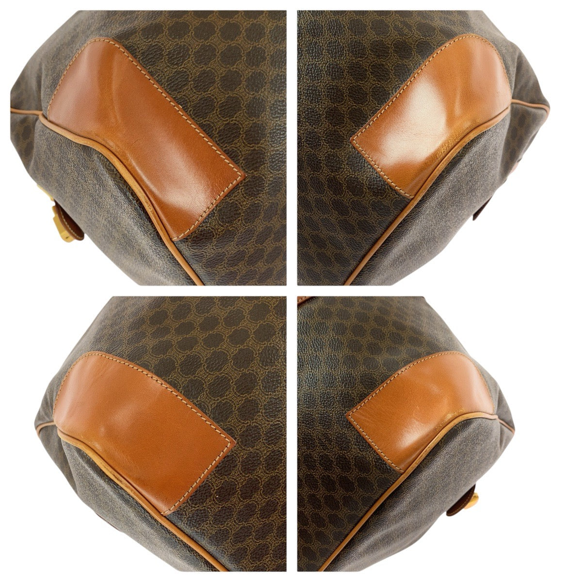 22719
CELINE セリーヌ ヴィンテージ マカダム ブラウン ゴールド金具 PVC / レザー MC98/2 ボストンバッグ 旅行バッグ 男女兼用 メンズ ABP35