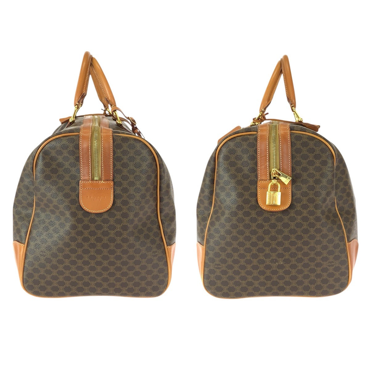 22719
CELINE セリーヌ ヴィンテージ マカダム ブラウン ゴールド金具 PVC / レザー MC98/2 ボストンバッグ 旅行バッグ 男女兼用 メンズ ABP35