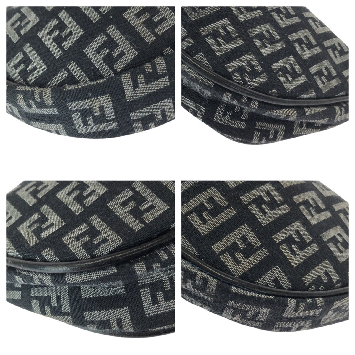 22720
FENDI フェンディ ズッカ ブラック 黒 ガンメタ金具 キャンバス / レザー 8BR144 ハンドバッグ ショルダーバッグ アクセサリーポーチ レディース AB49