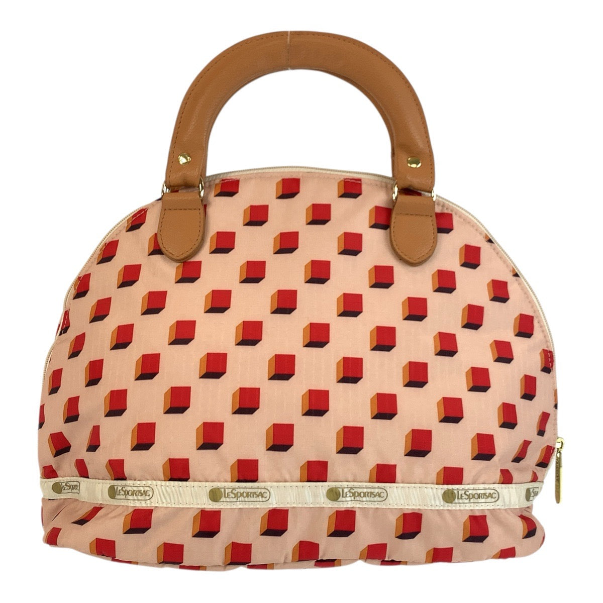 22723
LeSportsac レスポートサック 風間ゆみえ ピンク ブラウン ゴールド金具 ポリエステル ハンドバッグ ボストンバッグ レディース ABP9