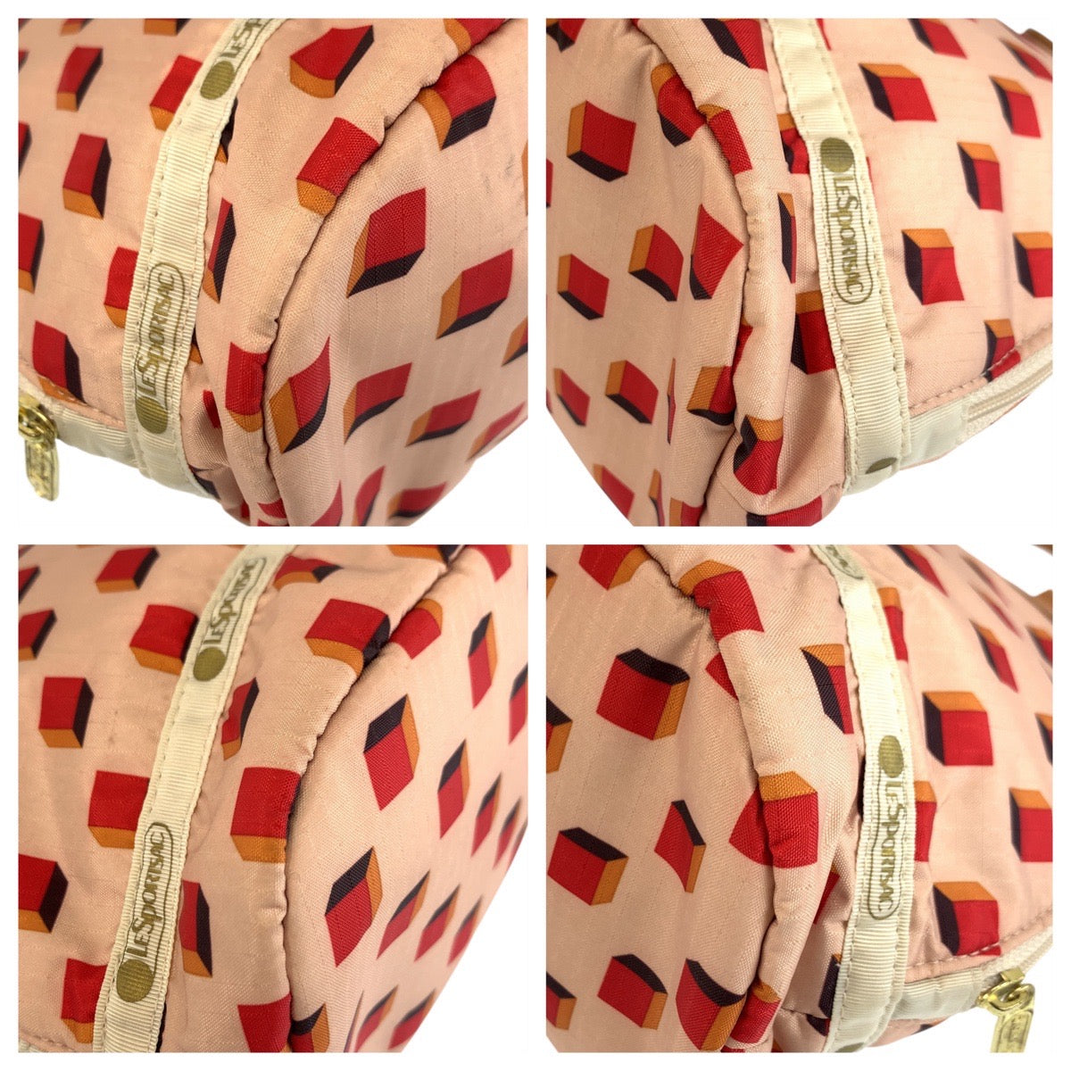 22723
LeSportsac レスポートサック 風間ゆみえ ピンク ブラウン ゴールド金具 ポリエステル ハンドバッグ ボストンバッグ レディース ABP9