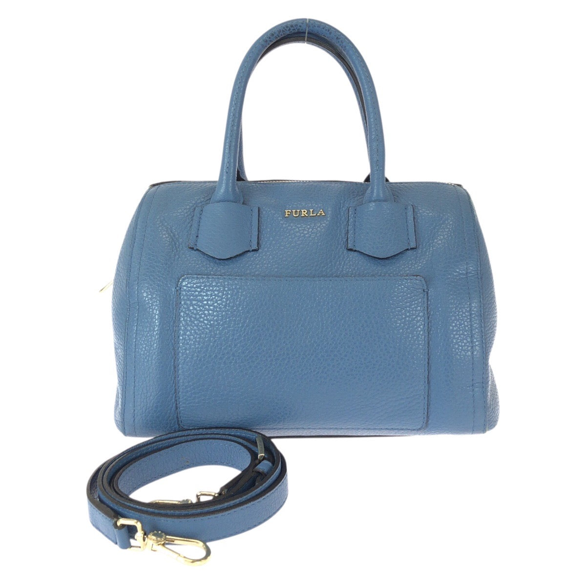 22724
Furla フルラ アルバ サッチェル 2way ブルー ゴールド金具 レザー F7592 ショルダーバッグ ハンドバッグ レディース ABP9