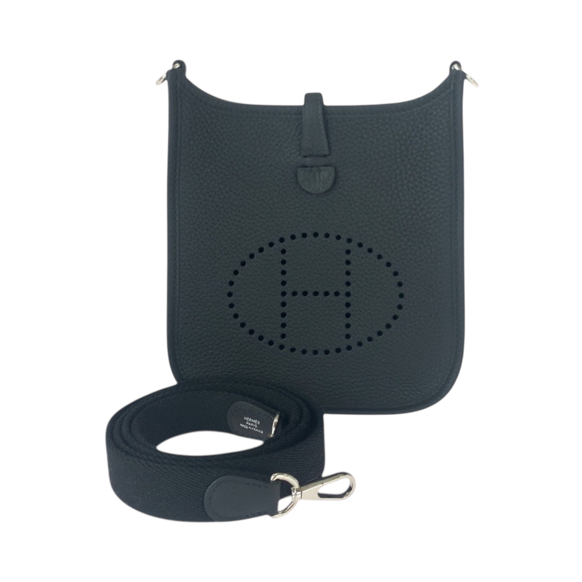 22726
HERMES エルメス エヴリンTPM ノワール ブラック シルバー金具 トリヨンクレマンス ショルダーバッグ ポシェット W刻印 レディース N430