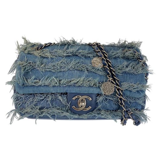 22728
CHANEL シャネル ココマーク ターンロック ブルー シルバー金具 デニム / レザー A92708 チェーンショルダーバッグ レディース A550