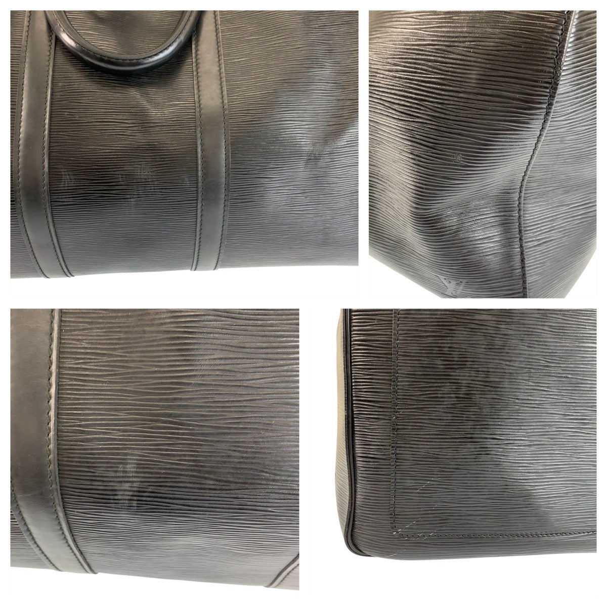 22730
LOUIS VUITTON Epi Keepall 60 Black Gold Hardware Leather M42942 Boston Bag Handbag Men's AB70