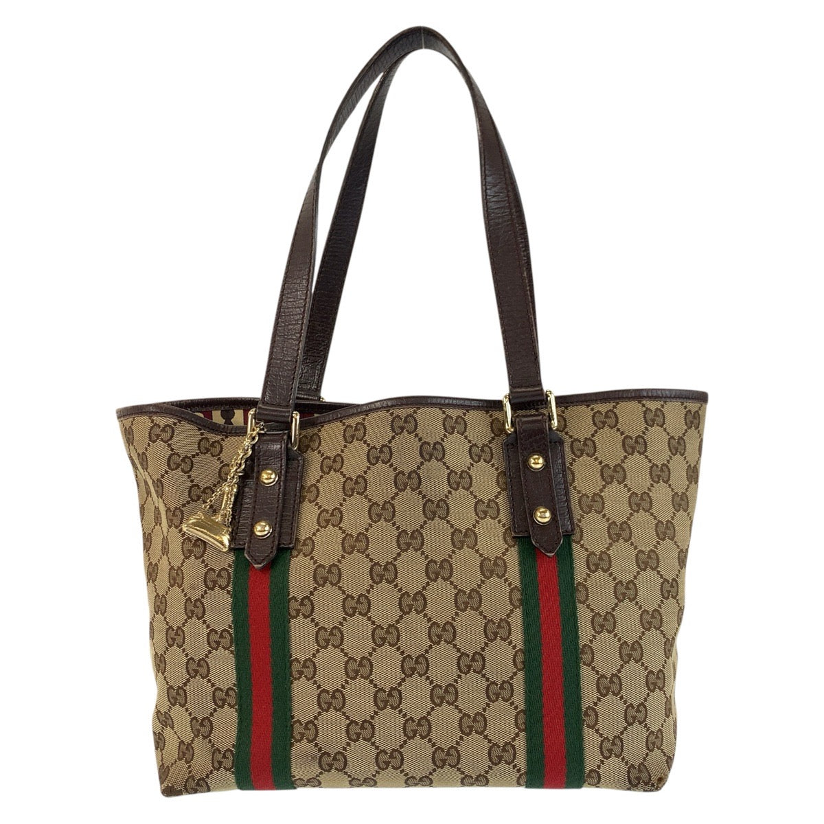 22732
GUCCI グッチ シェリーライン ブラウン ベージュ ゴールド金具 GGキャンバス / レザー 137396 トートバッグ ショルダーバッグ レディース B15