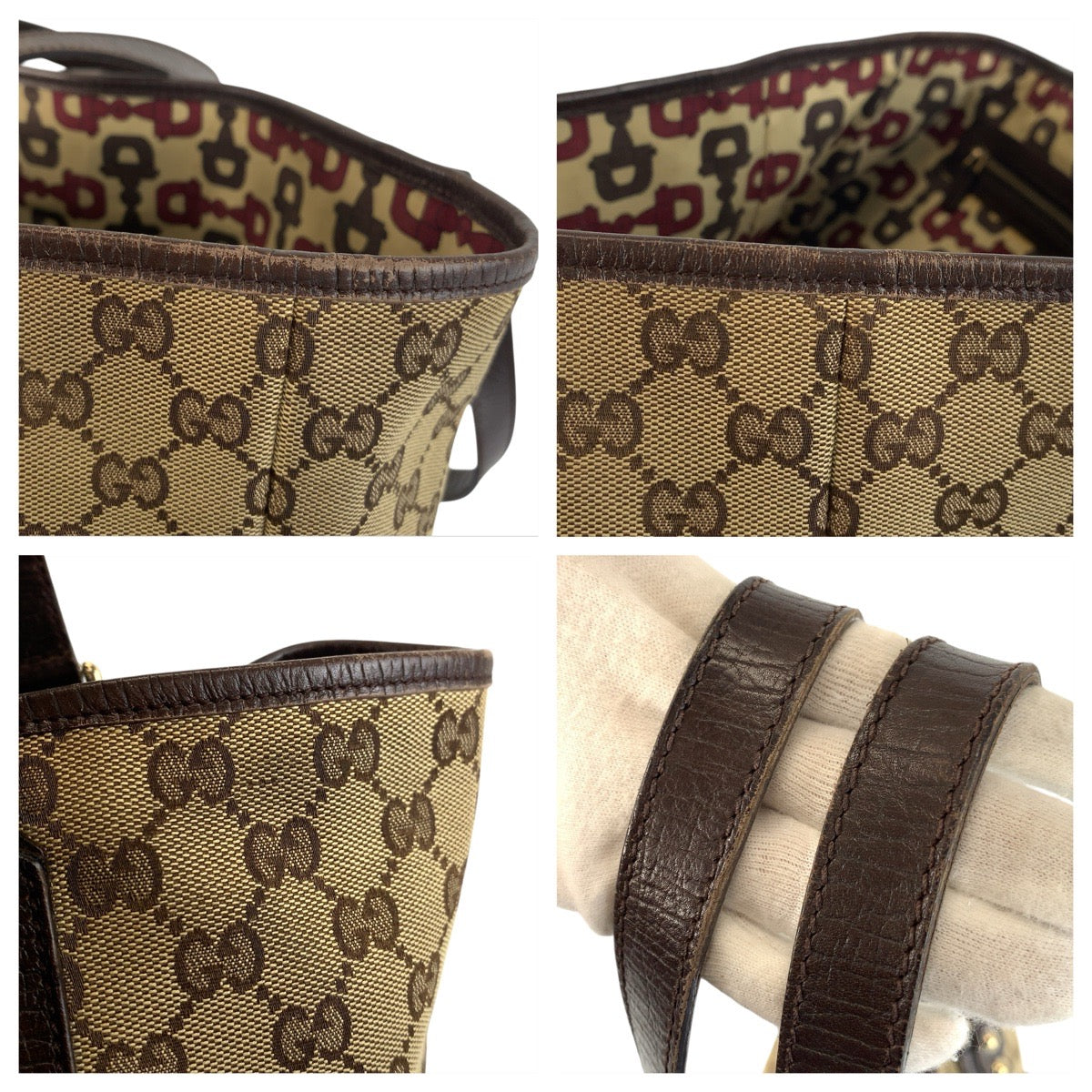 22732
GUCCI グッチ シェリーライン ブラウン ベージュ ゴールド金具 GGキャンバス / レザー 137396 トートバッグ ショルダーバッグ レディース B15