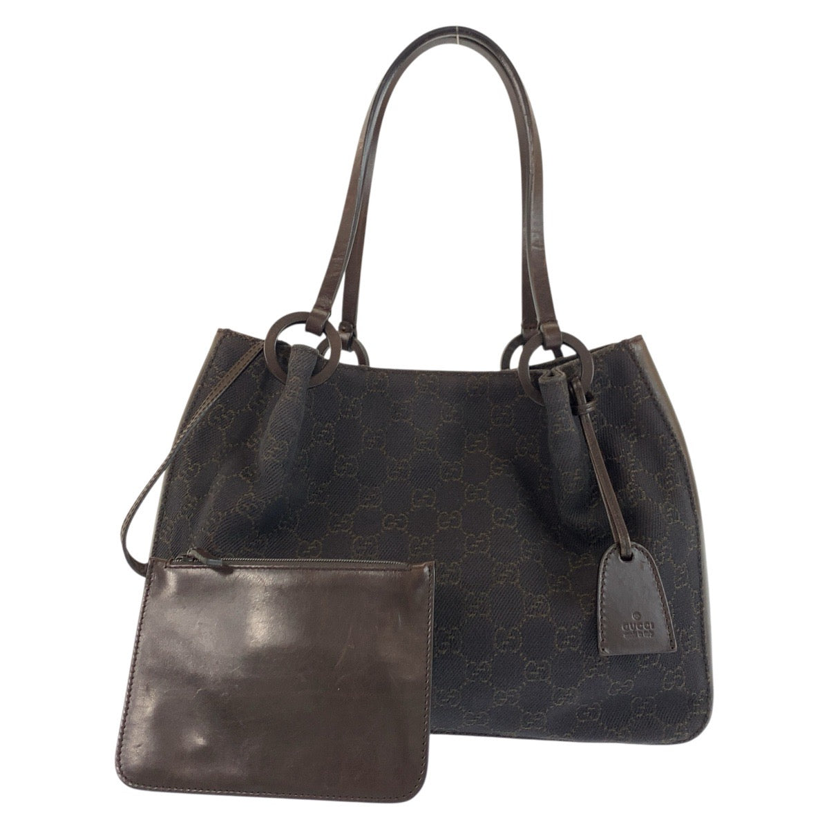 22735
GUCCI Brown GG Canvas / Leather 101919 Tote Bag Handbag Women's ABP21