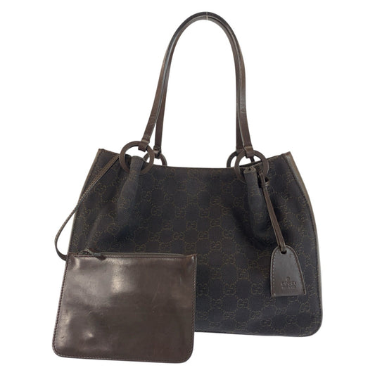 22735
GUCCI グッチ ブラウン GGキャンバス / レザー 101919 トートバッグ ハンドバッグ レディース ABP21