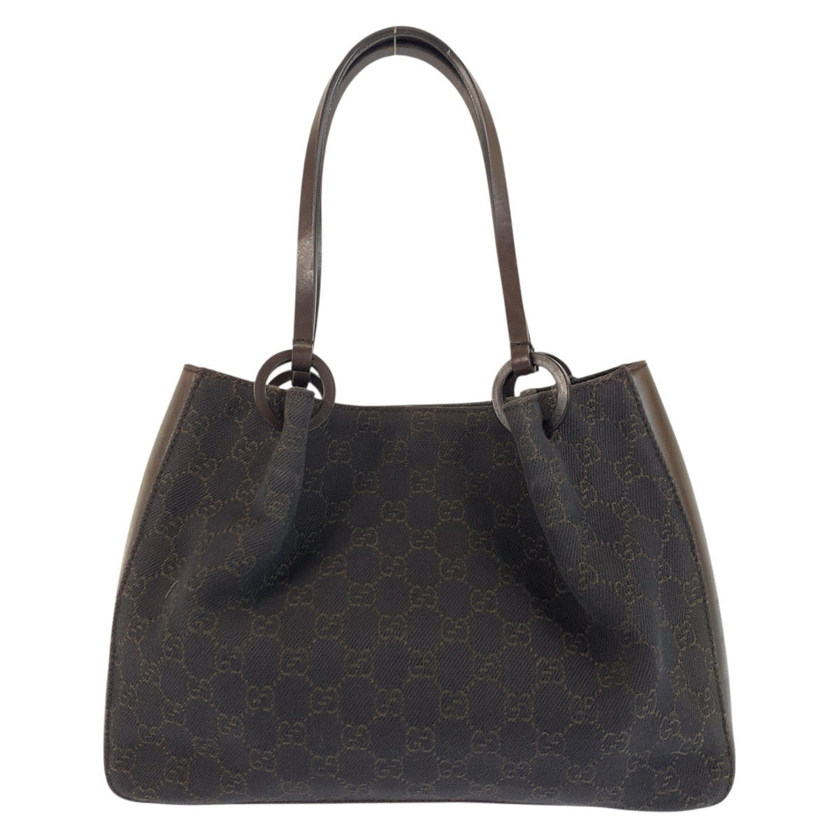 22735
GUCCI Brown GG Canvas / Leather 101919 Tote Bag Handbag Women's ABP21