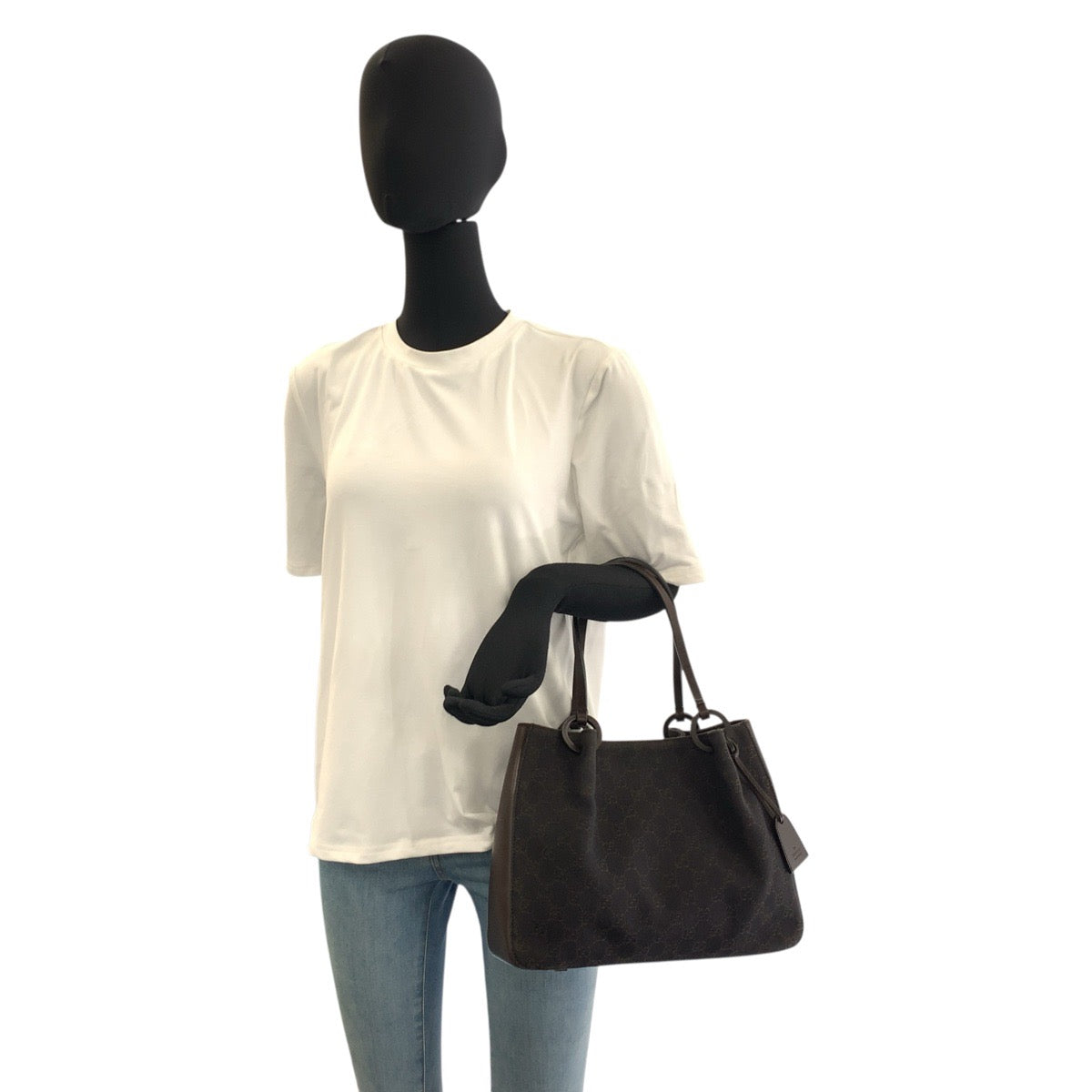 22735
GUCCI Brown GG Canvas / Leather 101919 Tote Bag Handbag Women's ABP21