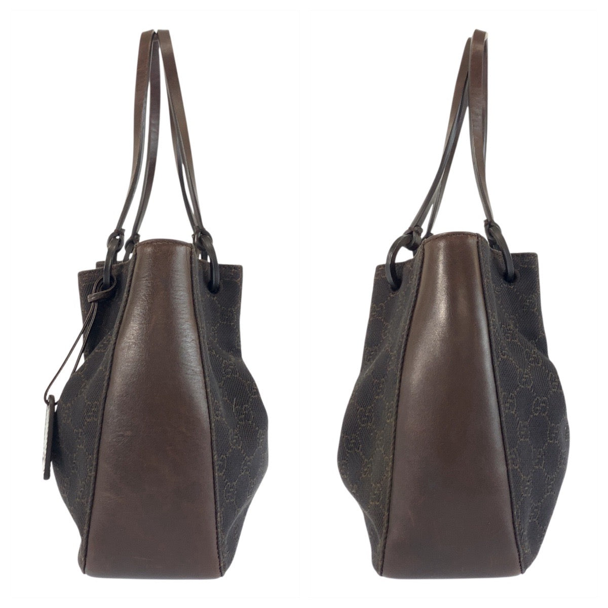 22735
GUCCI Brown GG Canvas / Leather 101919 Tote Bag Handbag Women's ABP21