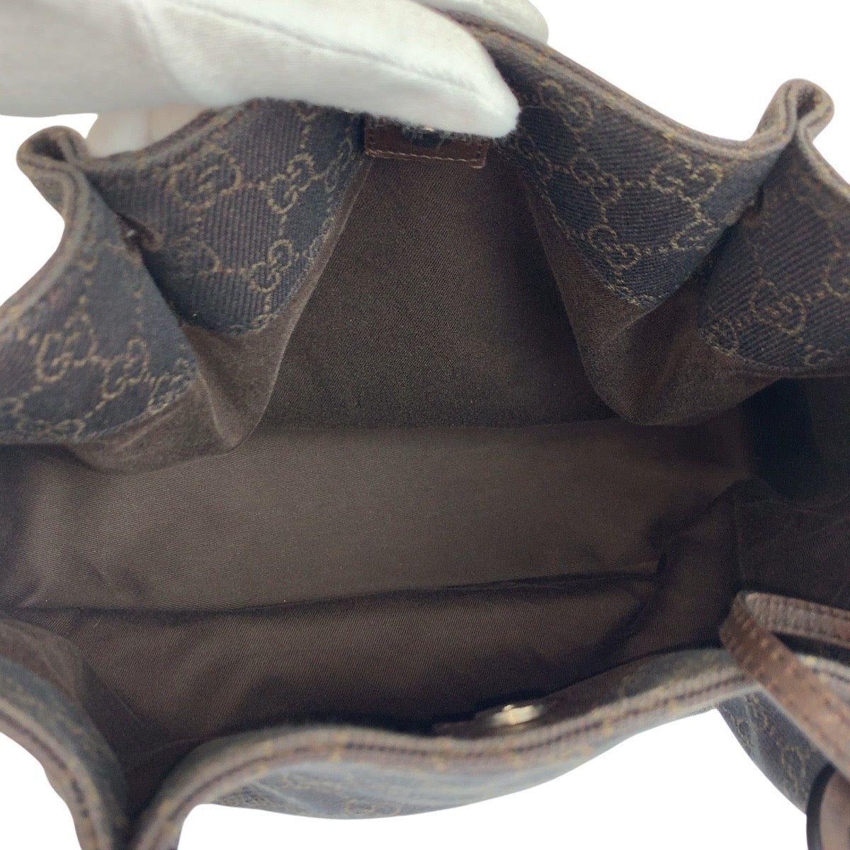 22735
GUCCI Brown GG Canvas / Leather 101919 Tote Bag Handbag Women's ABP21