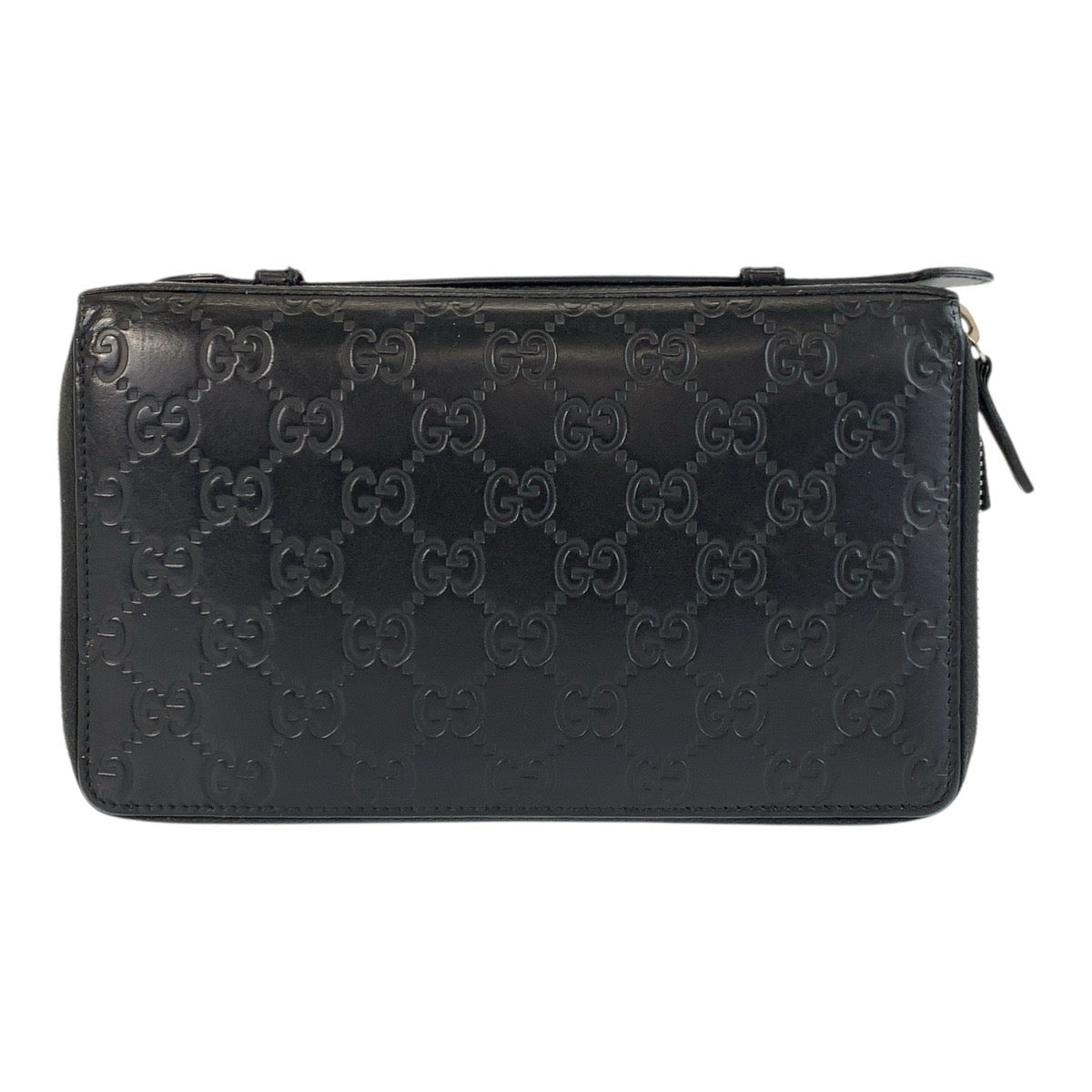 22737
GUCCI グッチ グッチシマ ブラック 黒 シルバー金具 レザー 395474 長財布 オーガナイザー メンズ AB35