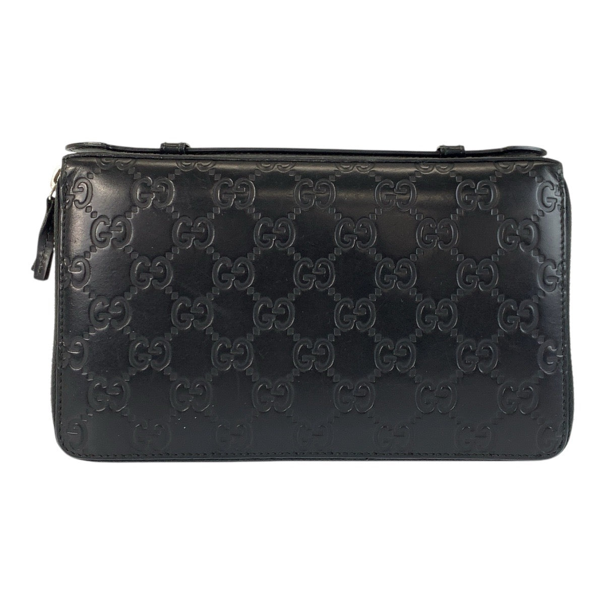 22737
GUCCI グッチ グッチシマ ブラック 黒 シルバー金具 レザー 395474 長財布 オーガナイザー メンズ AB35