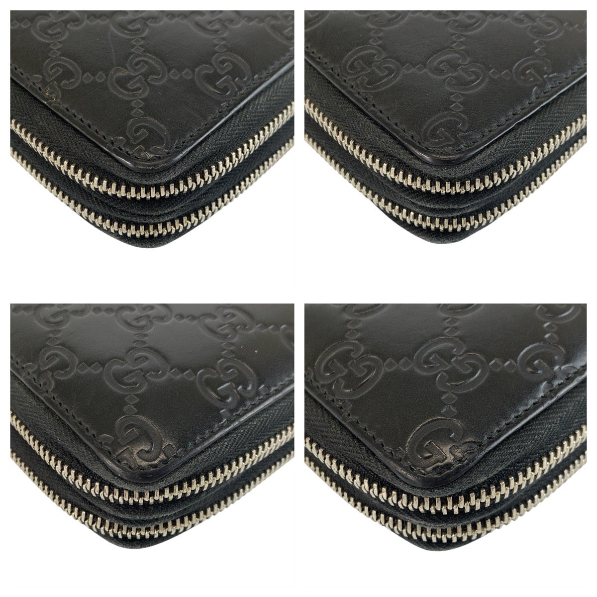 22737
GUCCI グッチ グッチシマ ブラック 黒 シルバー金具 レザー 395474 長財布 オーガナイザー メンズ AB35