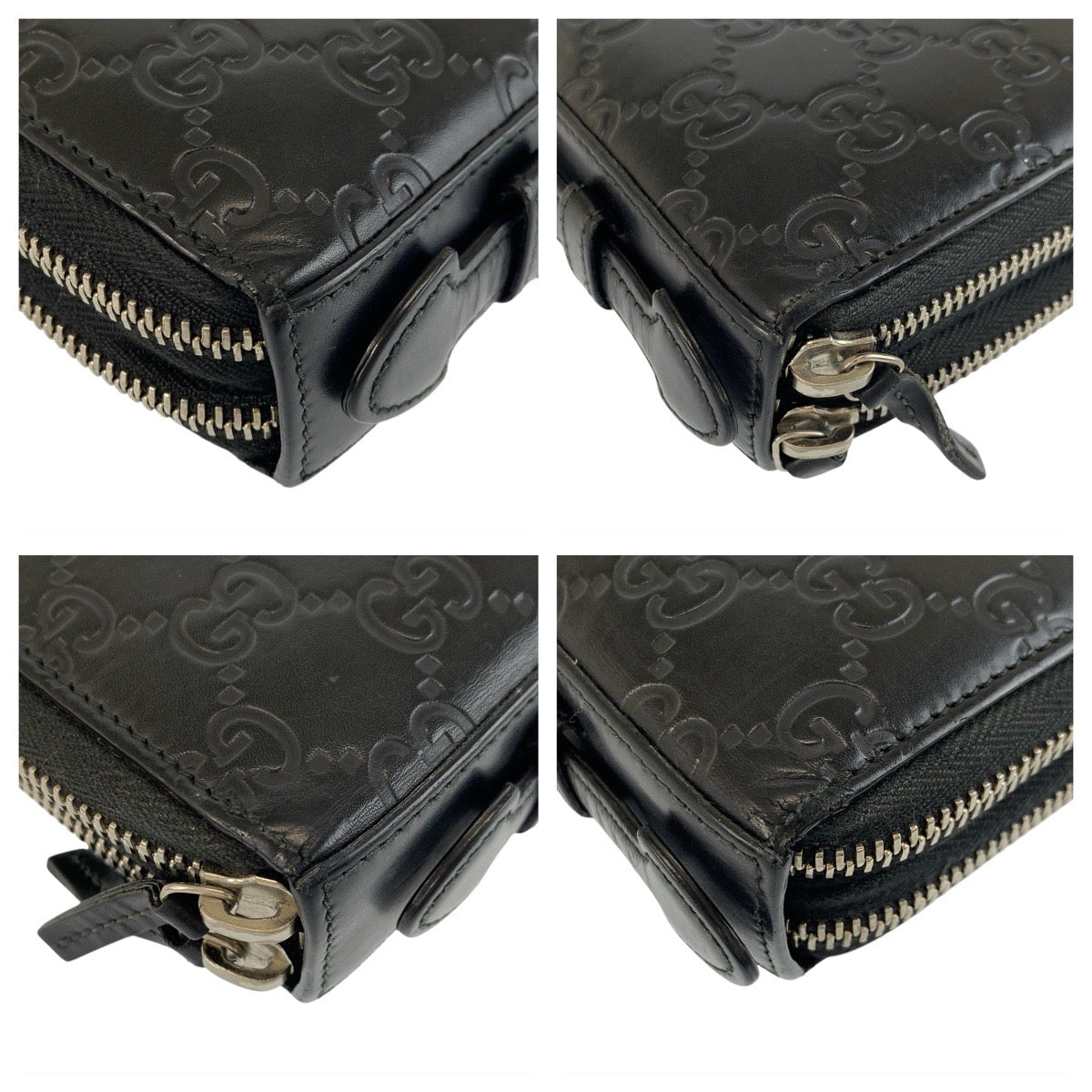 22737
GUCCI グッチ グッチシマ ブラック 黒 シルバー金具 レザー 395474 長財布 オーガナイザー メンズ AB35