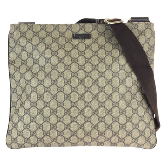 22740
GUCCI グッチ ベージュ ブラウン ゴールド金具 GGスプリームキャンバス / レザー 201446 ショルダーバッグ メッセンジャーバッグ メンズ ABP42