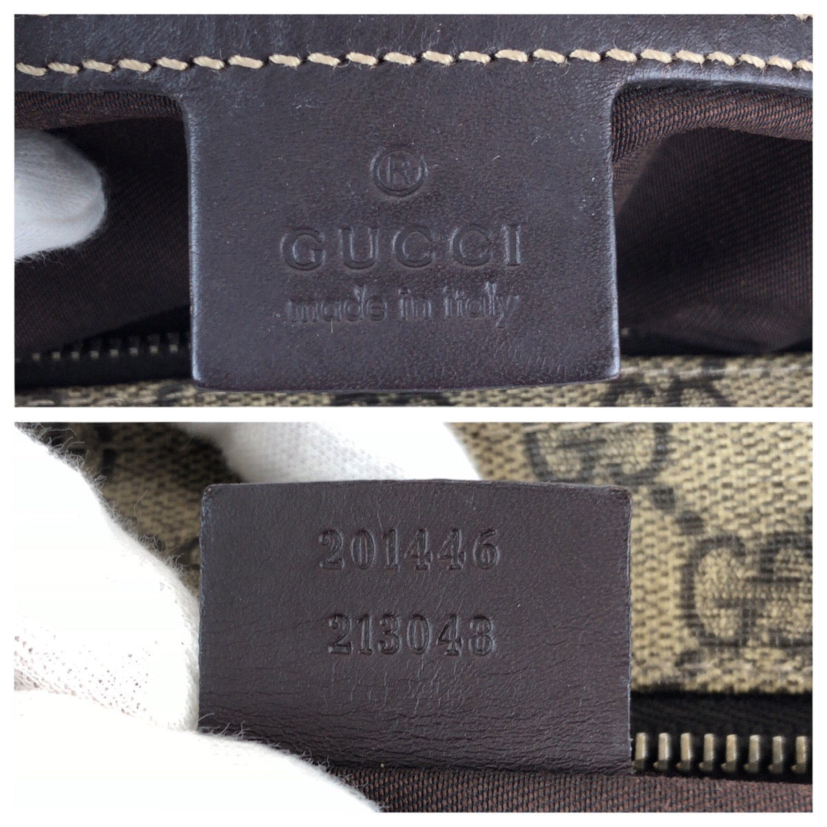 22740
GUCCI グッチ ベージュ ブラウン ゴールド金具 GGスプリームキャンバス / レザー 201446 ショルダーバッグ メッセンジャーバッグ メンズ ABP42