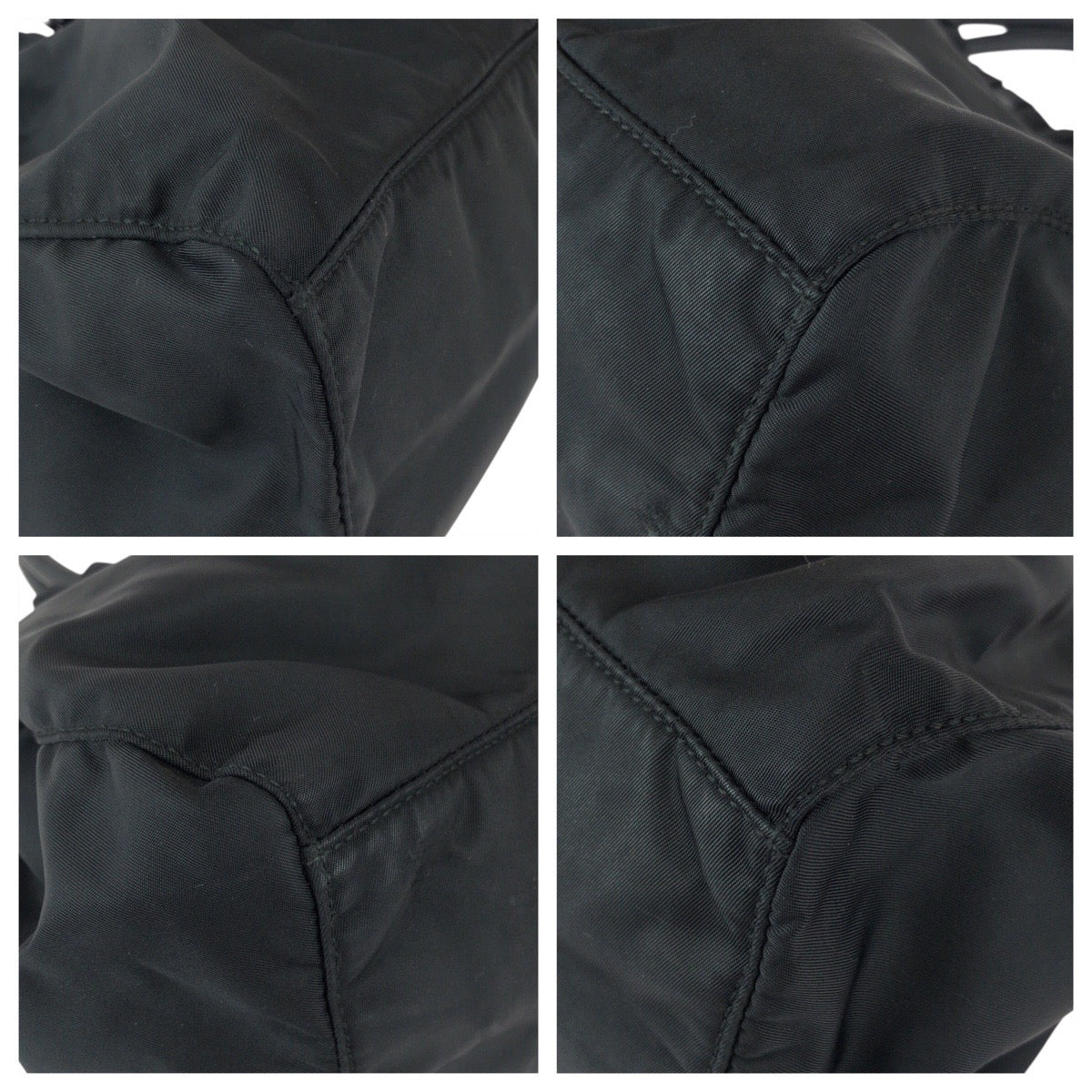 22742
PRADA プラダ テスート 三角ロゴプレート ブラック 黒 シルバー金具 ナイロン / レザー トートバッグ ハンドバッグ ショルダーバッグ レディース ABP42