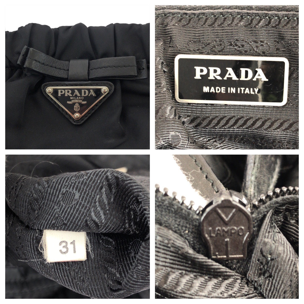 22742
PRADA プラダ テスート 三角ロゴプレート ブラック 黒 シルバー金具 ナイロン / レザー トートバッグ ハンドバッグ ショルダーバッグ レディース ABP42