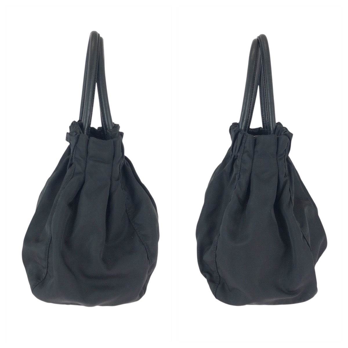 22742
PRADA プラダ テスート 三角ロゴプレート ブラック 黒 シルバー金具 ナイロン / レザー トートバッグ ハンドバッグ ショルダーバッグ レディース ABP42