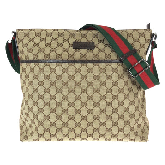 22743
GUCCI グッチ シェリーライン GG柄 ベージュ ブラウン シルバー金具 キャンバス / レザー 189751 ショルダーバッグ メッセンジャーバッグ メンズ ABP42