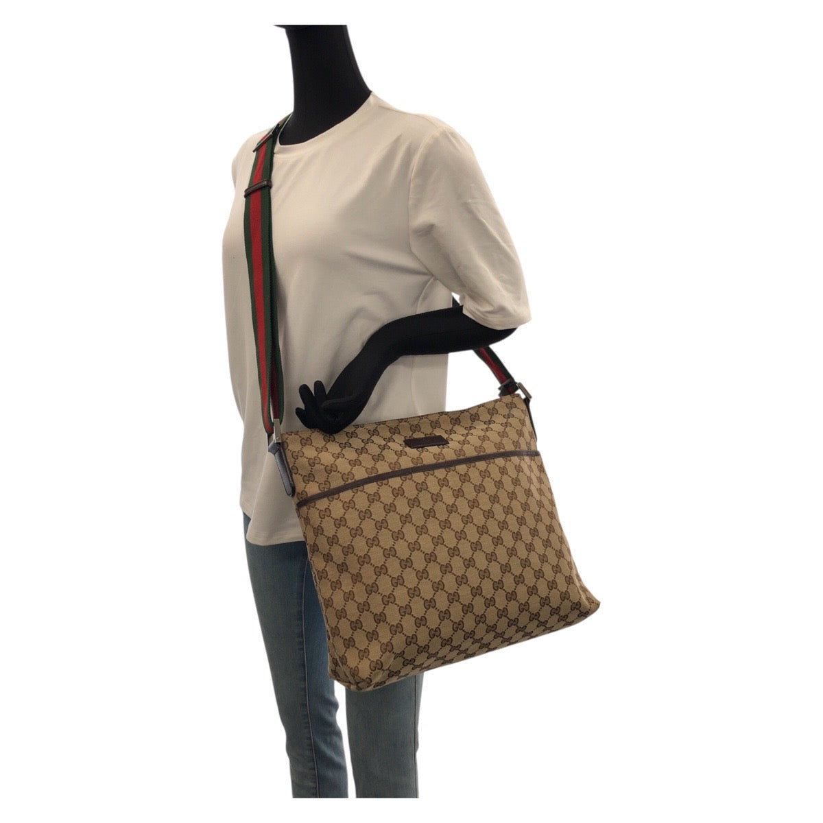 22743
GUCCI グッチ シェリーライン GG柄 ベージュ ブラウン シルバー金具 キャンバス / レザー 189751 ショルダーバッグ メッセンジャーバッグ メンズ ABP42