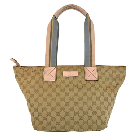 22744
GUCCI グッチ シェリーライン ベージュ ピンク ゴールド金具 GGキャンバス / レザー 131230 トートバッグ ショルダーバッグ レディース AB22