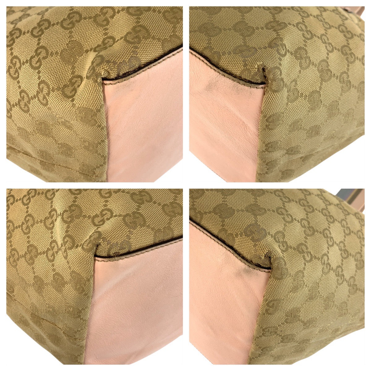 22744
GUCCI グッチ シェリーライン ベージュ ピンク ゴールド金具 GGキャンバス / レザー 131230 トートバッグ ショルダーバッグ レディース AB22