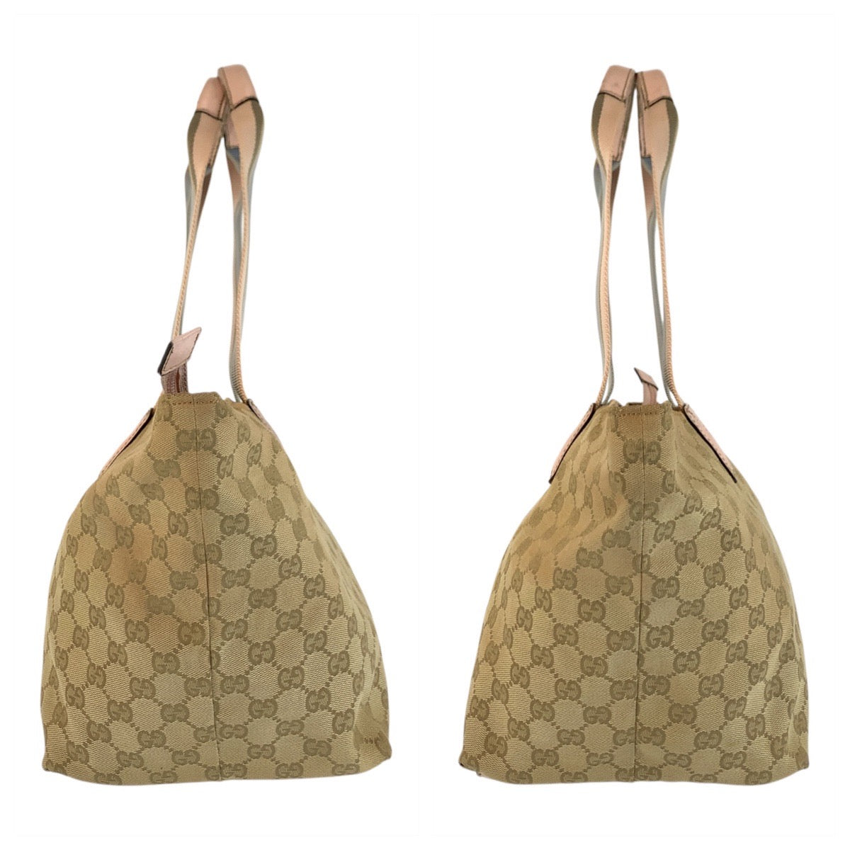 22744
GUCCI グッチ シェリーライン ベージュ ピンク ゴールド金具 GGキャンバス / レザー 131230 トートバッグ ショルダーバッグ レディース AB22