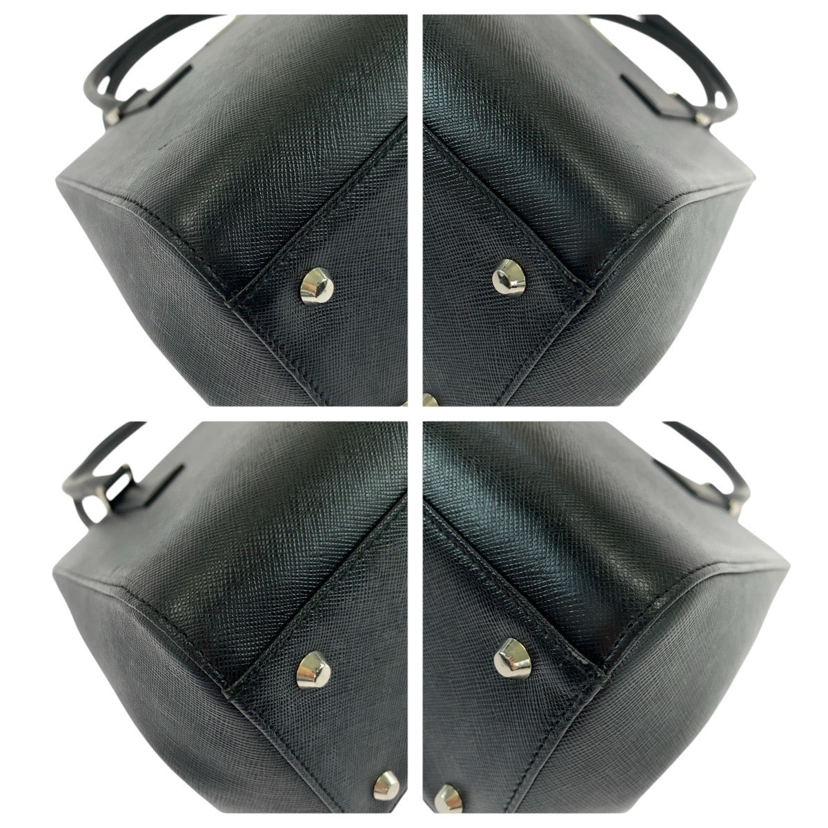 22745
BURBERRY バーバリー チェック柄 ブラック 黒 シルバー金具 レザー トートバッグ ハンドバッグ レディース A35