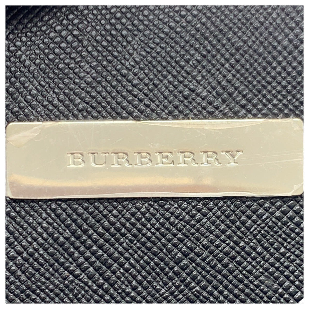 22745
BURBERRY バーバリー チェック柄 ブラック 黒 シルバー金具 レザー トートバッグ ハンドバッグ レディース A35