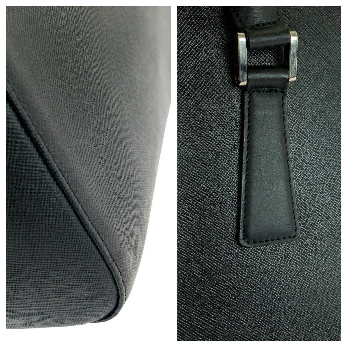 22745
BURBERRY バーバリー チェック柄 ブラック 黒 シルバー金具 レザー トートバッグ ハンドバッグ レディース A35